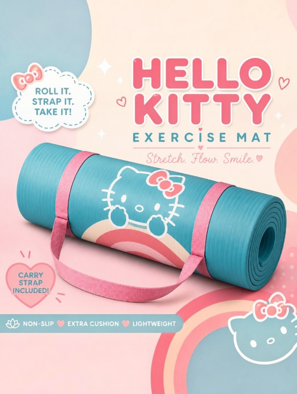 Hello Kitty by Sanrio Exercise Mat with Carrying Strap